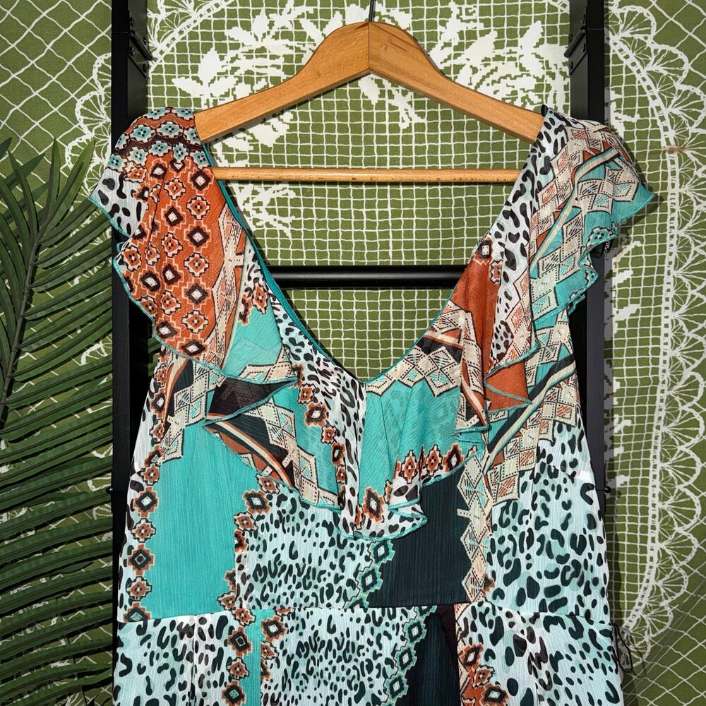 Bisou Bisou Mixed Print‎ Ruffle Dress